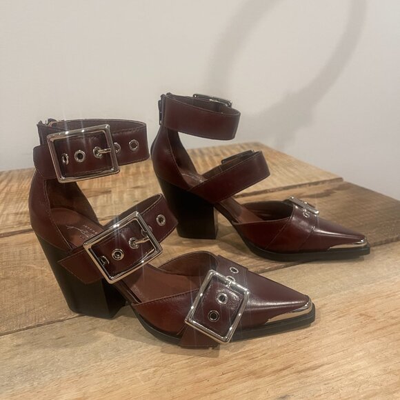 Free People x Jeffrey Campbell Hendrix Heels in Merlot NWOB Size 6 - Picture 9 of 15